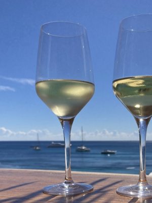 Ketchupchips en chardonnay